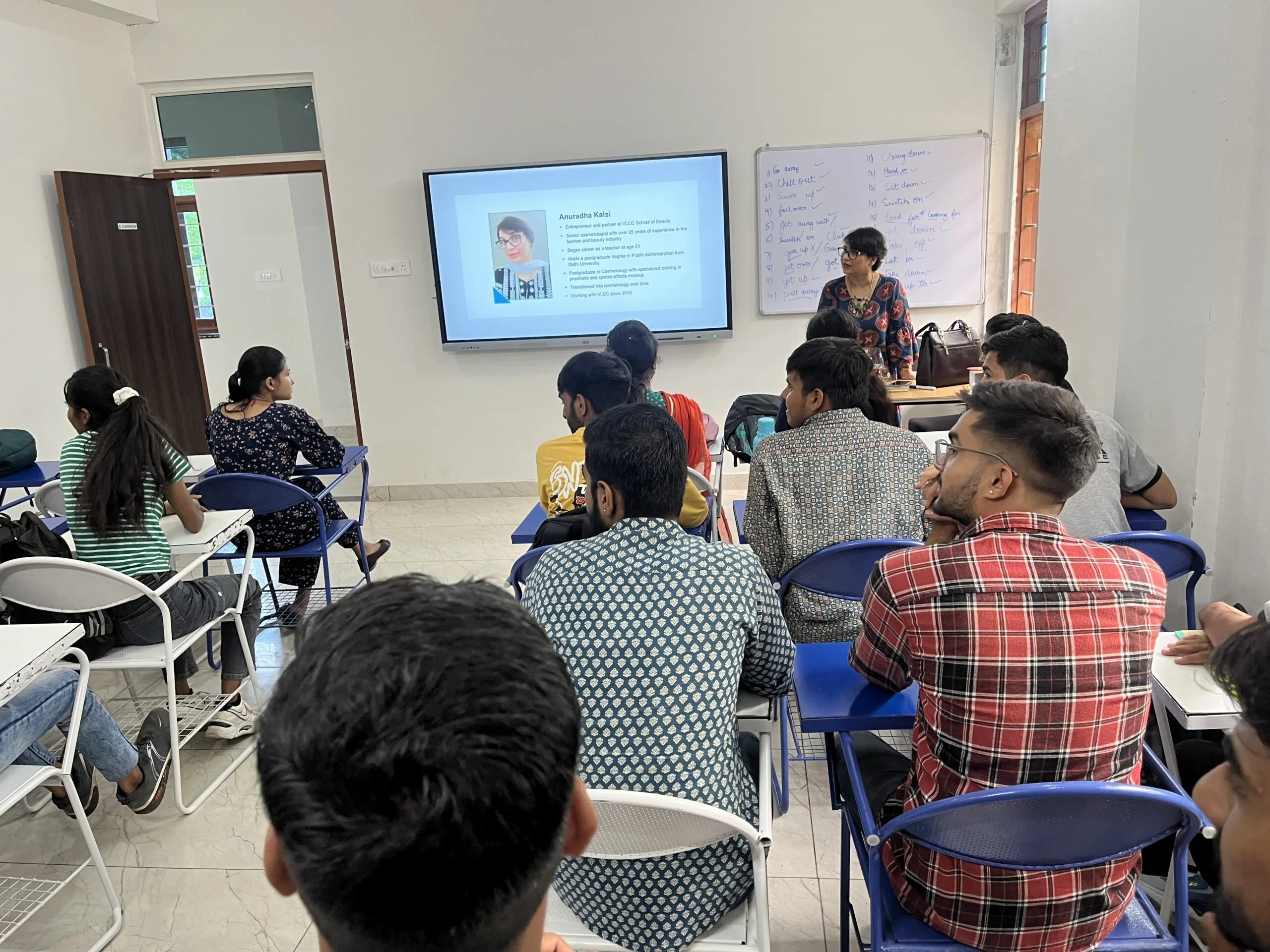 Students and faculty in a classroom at Apex College Ajmer